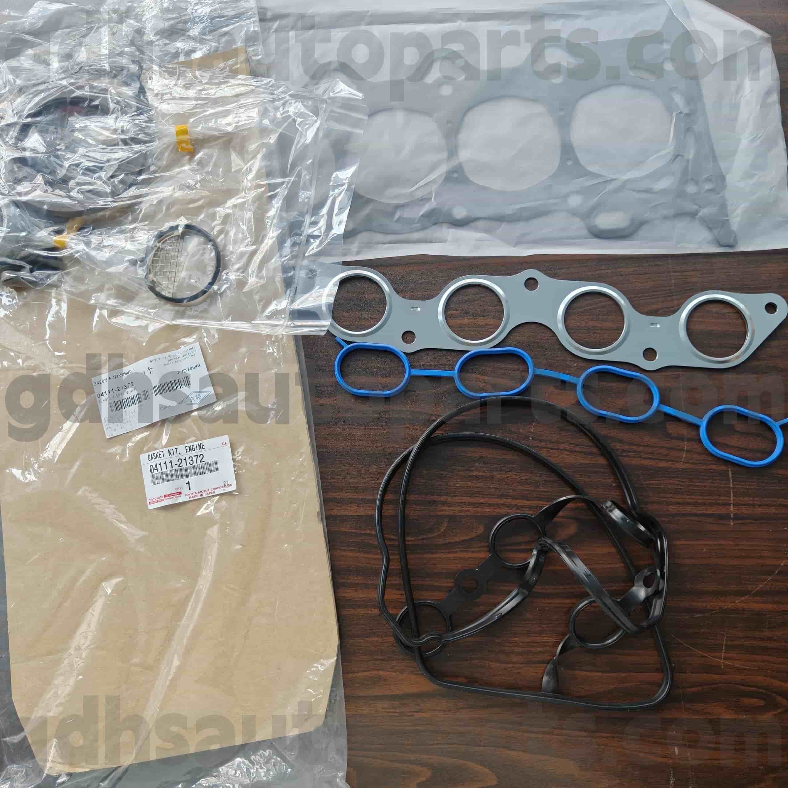 04111-21372 Toyota ชิ้นส่วนของแท้ชุดเครื่องยนต์ยกเครื่องสำหรับ Yaris, Corolla