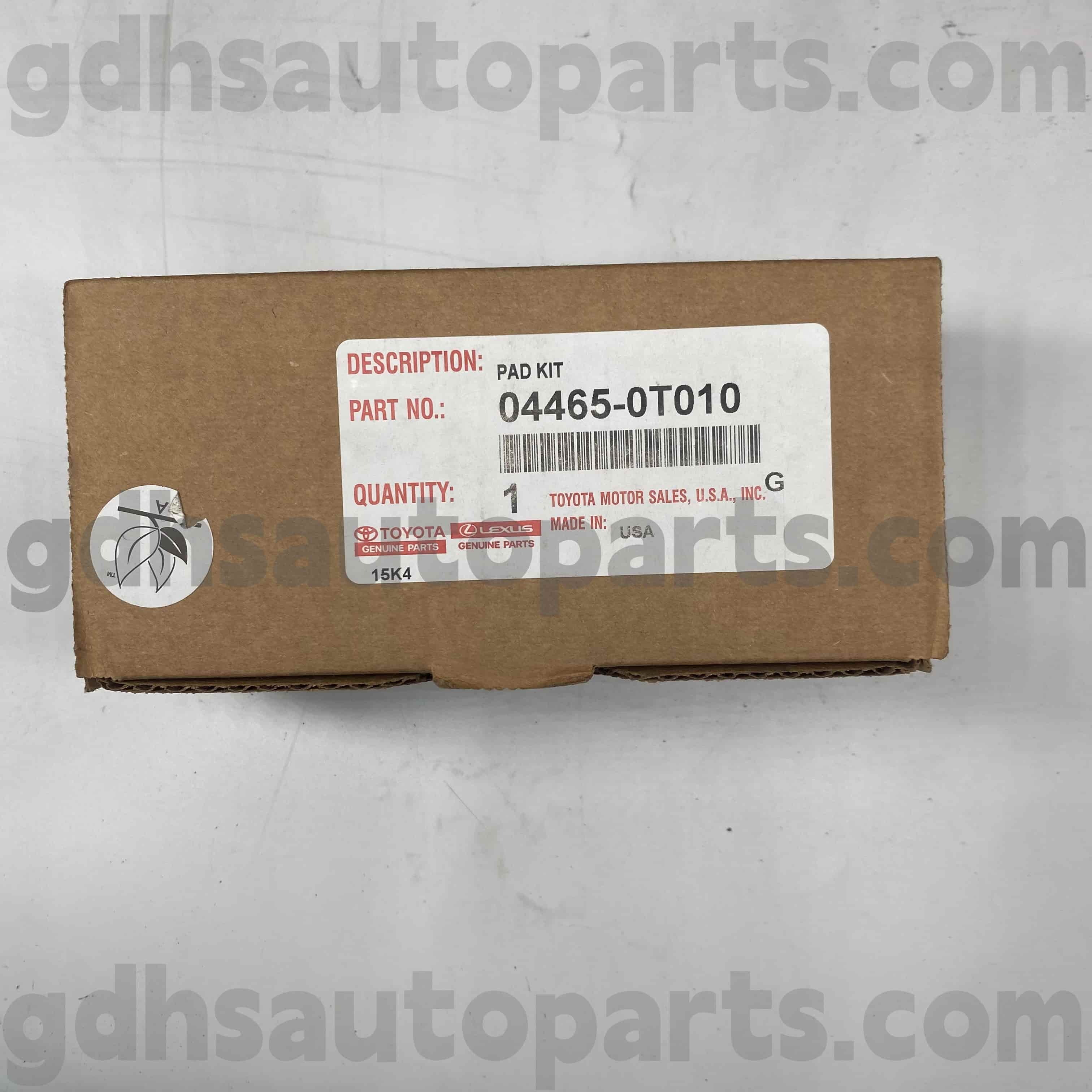 04465-0T010 Toyota ชิ้นส่วนของแท้ผ้าเบรคหน้าเบรกสำหรับ Venza Chassis หมายเลข agv1# ggv1#