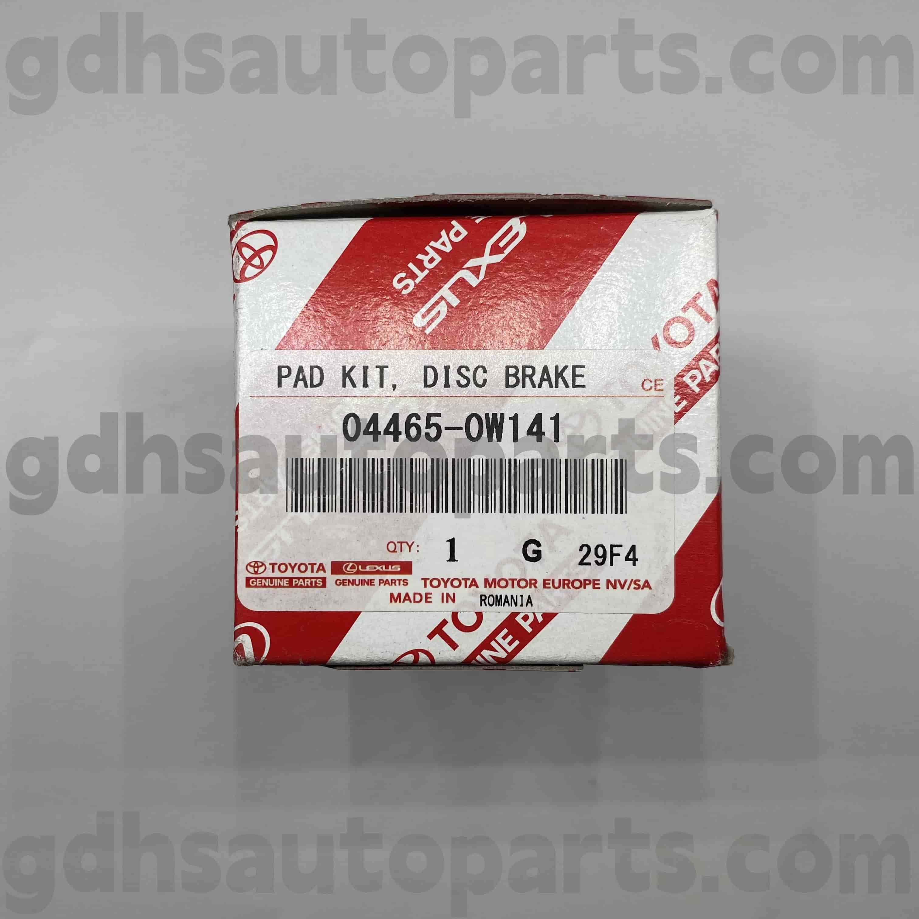 04465-0W141 Toyota ชิ้นส่วนของแท้ผ้าเบรคหน้าเบรกสำหรับ Prius, Lexus CT200H No. No. zvw30..eur