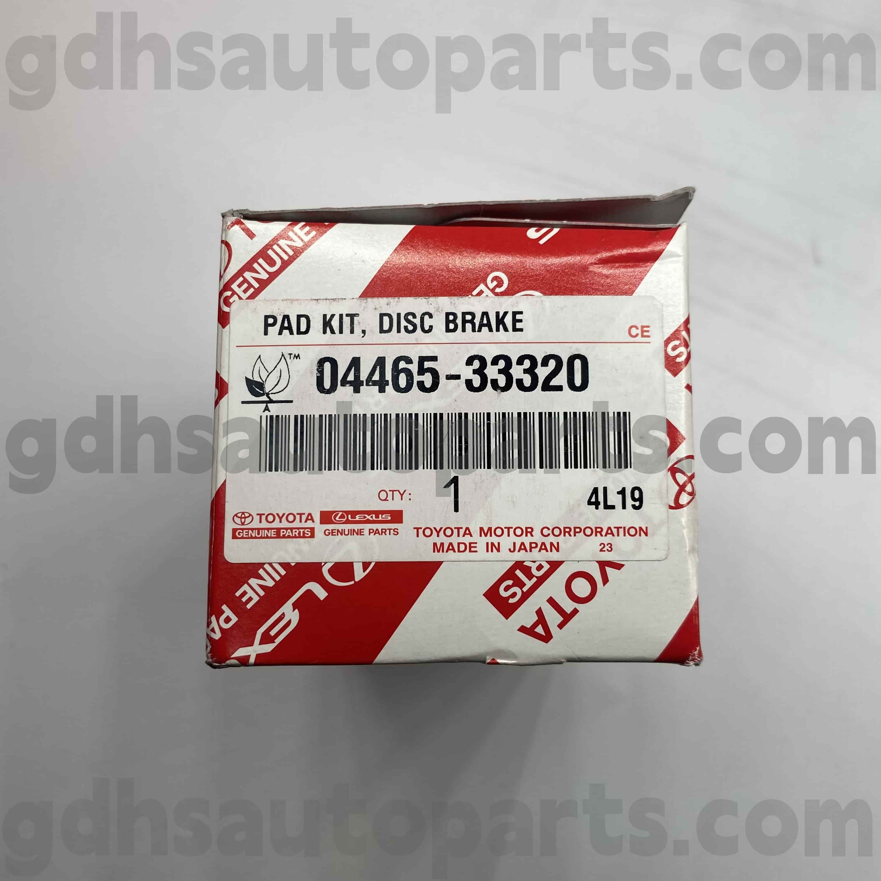 04465-33320 Toyota ชิ้นส่วนของแท้ผ้าเบรคด้านหน้าสำหรับ Camry, Lexus ES300/330 หมายเลขแชสซี ACV3# MCV30