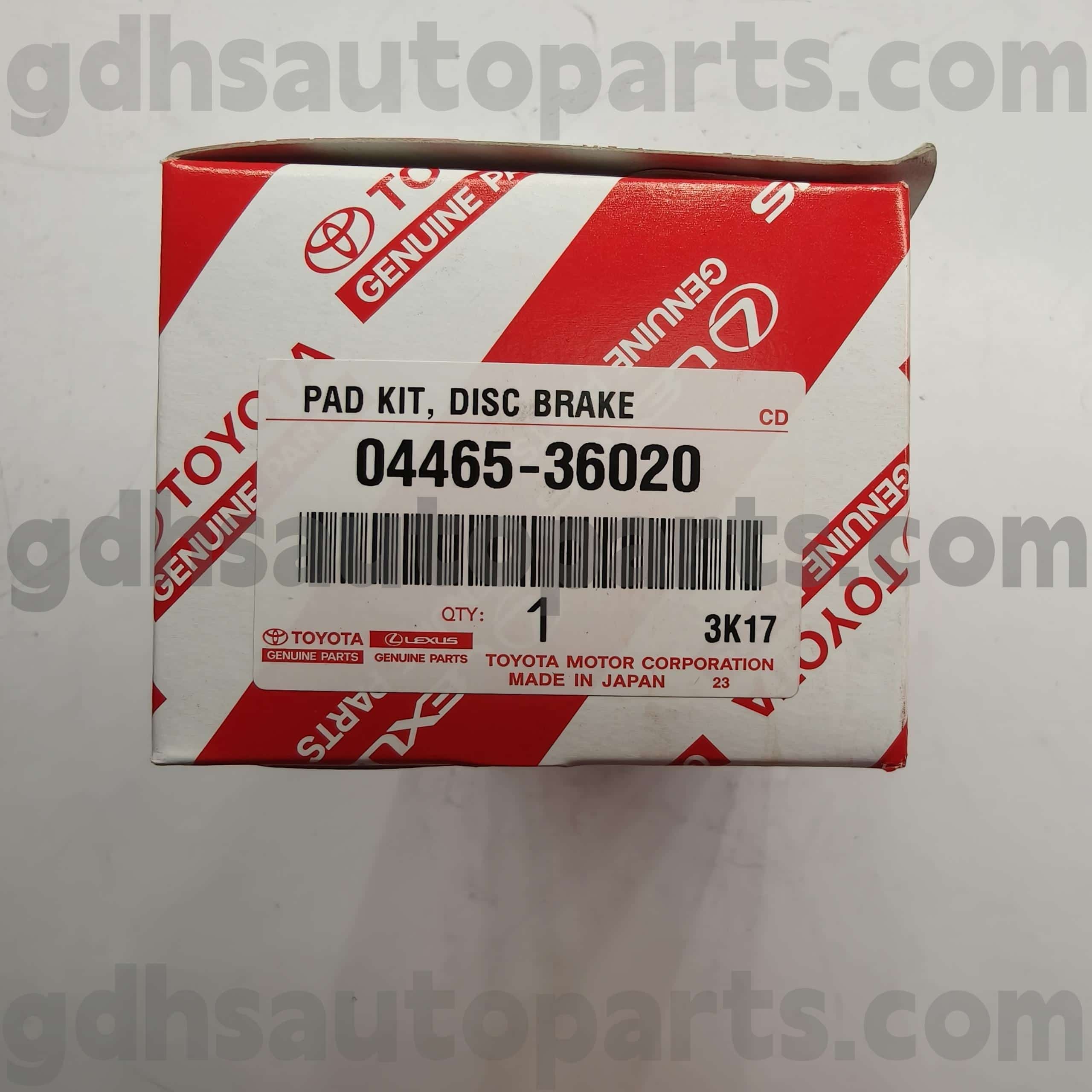 04465-36020 Toyota ชิ้นส่วนของแท้ผ้าเบรคหน้าเบรกสำหรับแชสซี HZB RZB# BB4#