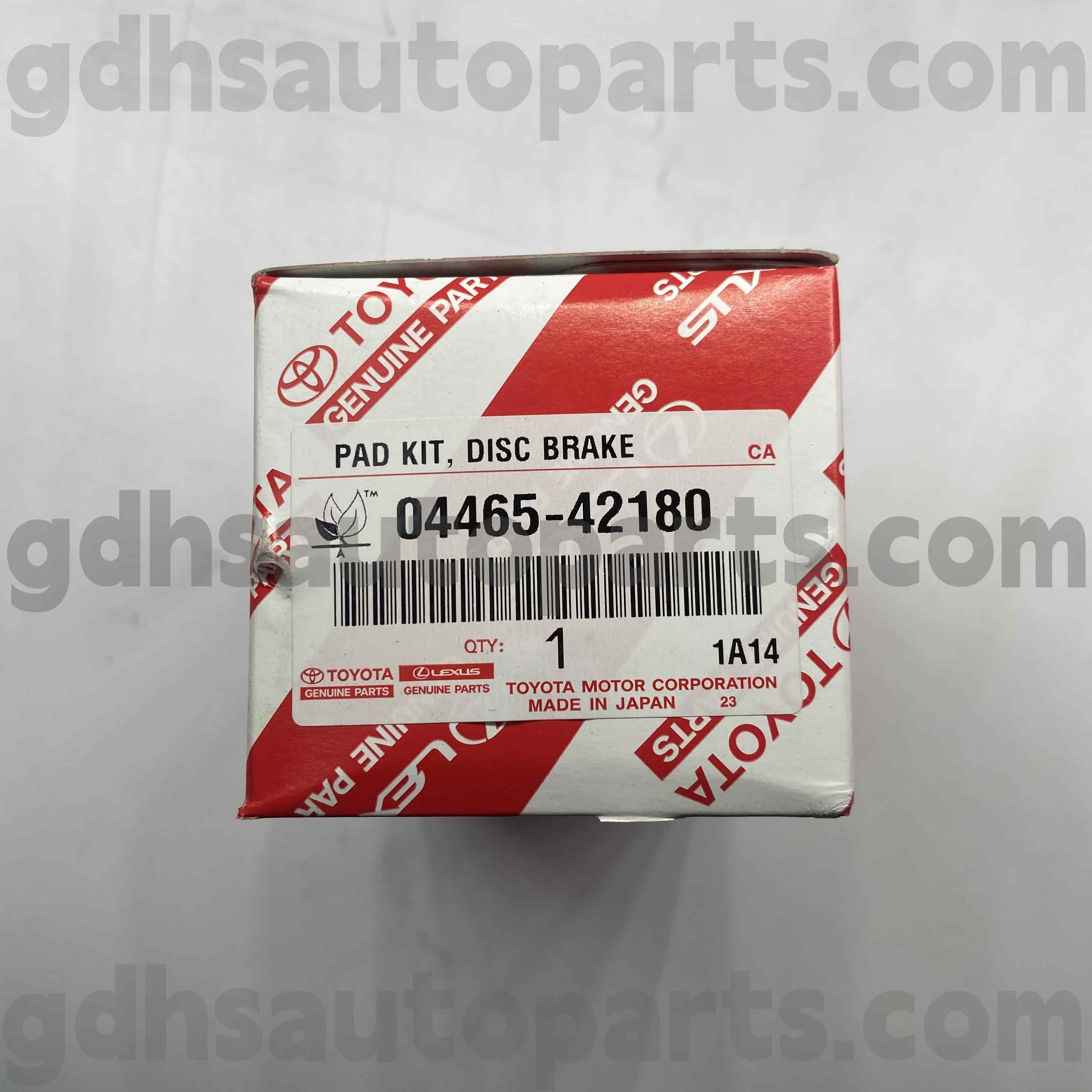 04465-42180 Toyota ชิ้นส่วนของแท้ผ้าเบรคด้านหน้าสำหรับ Harrier/Hybrid, Mirai Chassis No. aca3# zgr2#