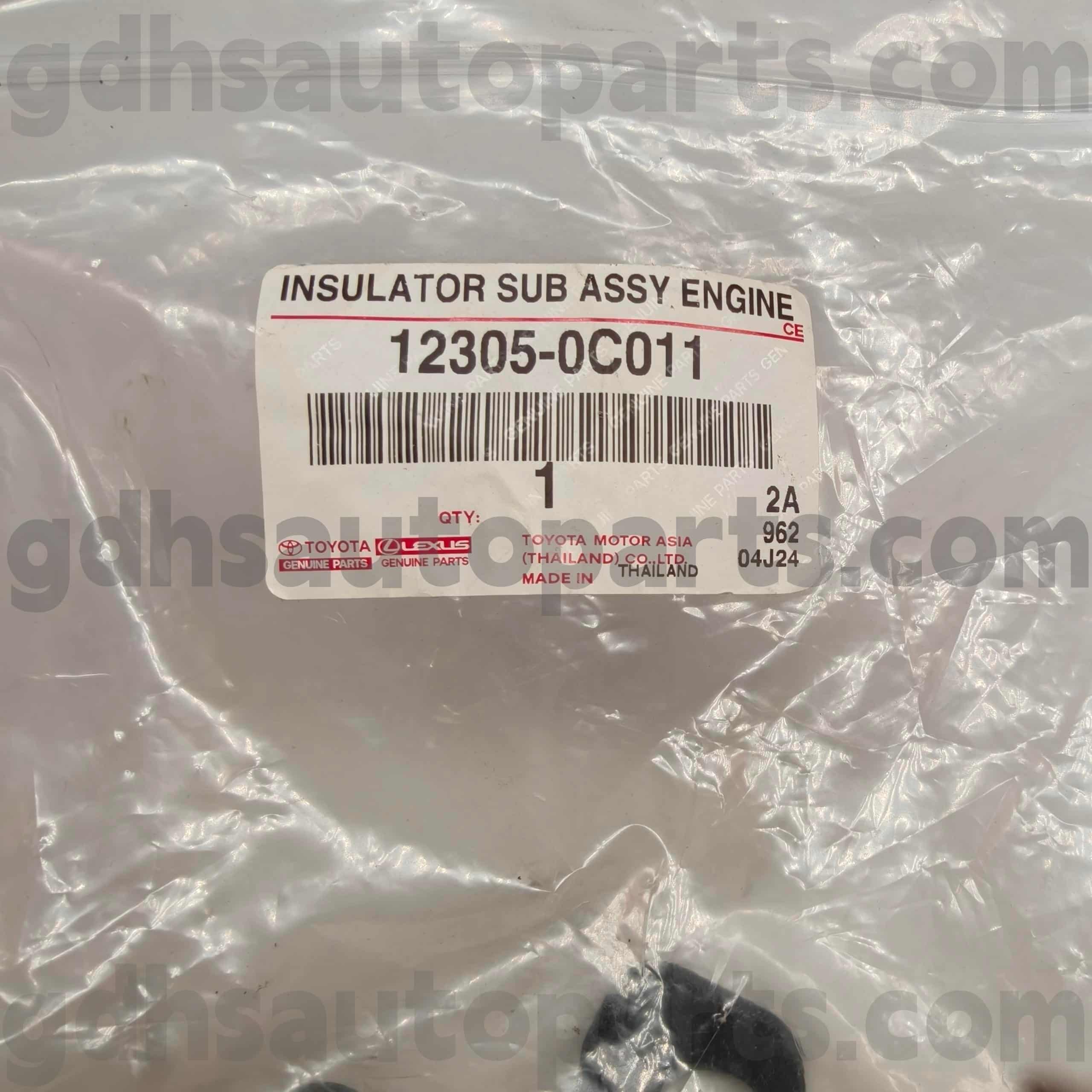 12305-0C011 อะไหล่แท้โตโยต้า แท่นยึดเครื่องยนต์ขวา สำหรับ HILUX, FORTUNER แชสซี NO.TGN51