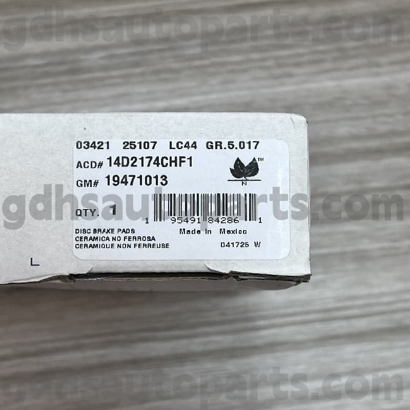 14d2174chf1 ผ้าเบรค Acdelco สำหรับ Escalade OE No.19241013