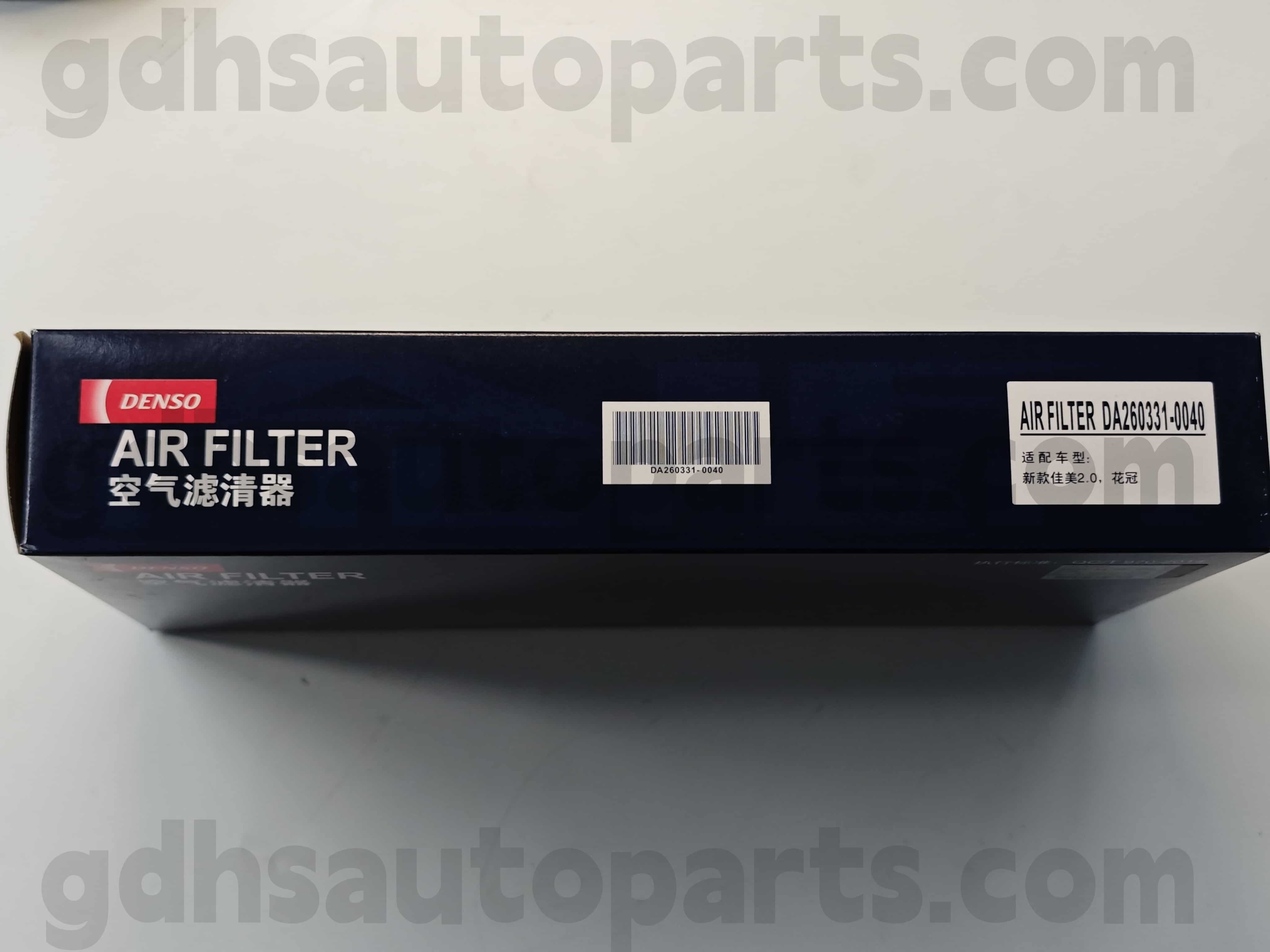 DA260331-0040 Toyota ชิ้นส่วนของแท้ตัวกรองอากาศสำหรับ Corolla Chassis หมายเลข 1ZZFE..ZZE122 OE NO 17801-0D050